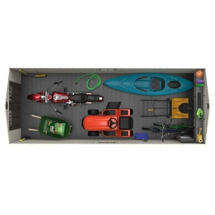 D Plastic Storage Shed 8 ft. W x 20 ft (White) - Image 8