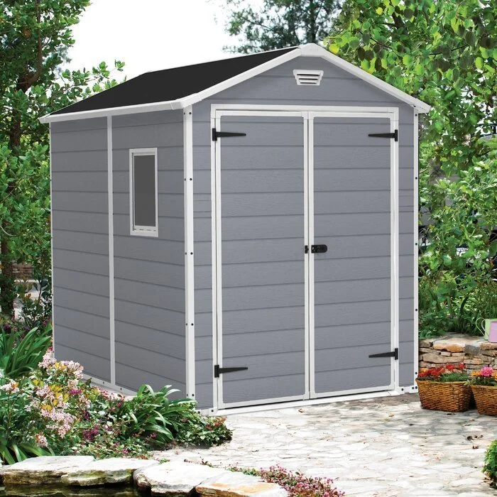 Manor 6 x 8 FT Vertical Storage Shed Durable Resin with Ventilation - Image 4